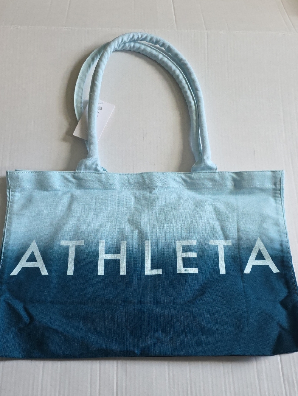 Athleta Light-to-Dark Blue Ombre Canvas Tote